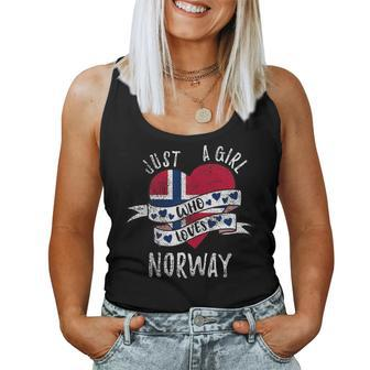 Just A Girl Who Loves Norway Vintage Women Tank Top - Monsterry AU