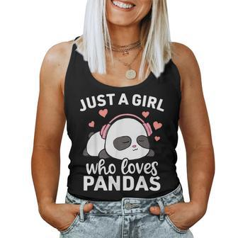 Just A Girl Who Loves Pandas Cute Kawaii Panda Girls Women Tank Top | Mazezy