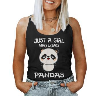 Just A Girl Who Loves Pandas Cute Panda Women Tank Top - Thegiftio UK