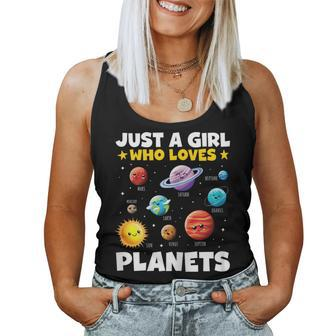 Just A Girl Who Loves Planets Solar Space Science Lover Stem Women Tank Top - Seseable