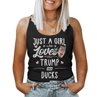 Just A Girl Who Loves Trump And Ducks Women Women Tank Top - Monsterry