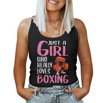 Just A Girl Who Really Loves Boxing Women Tank Top - Thegiftio UK