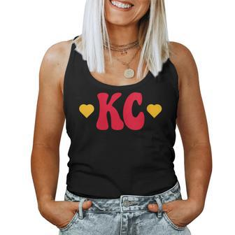 Kcmo Midwest Vintage Kc Love Heart 70S Groovy Kansas City Women Tank Top - Monsterry AU