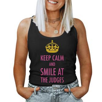 Keep Calm And Smile At The Judges Pink Pageant Mom Women Tank Top - Monsterry UK