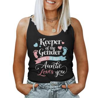 Keeper Of The Gender Loves Aunt You Auntie Baby Announcement Women Tank Top | Mazezy CA