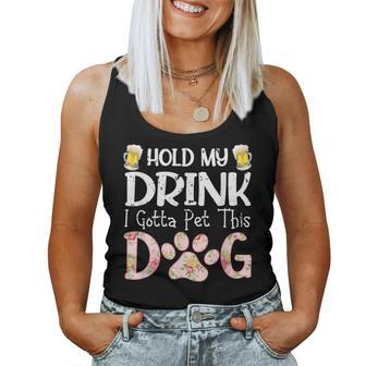 Ki Cute Drinking Beer Dog Paw Print Lover Costume Dog Mom Women Tank Top - Monsterry AU