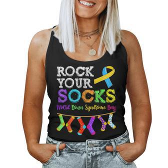 Kid Down Syndrome Awareness Rock Your Socks Women Tank Top - Seseable