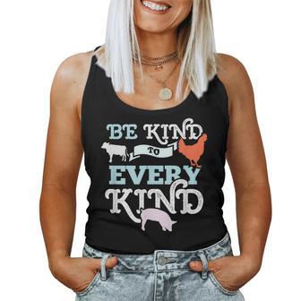 Be Kind To Every Kind Animal Lover Vegan Women Tank Top - Monsterry UK