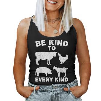 Be Kind To Every Kind Animal Lover Vegan Women Tank Top - Monsterry DE