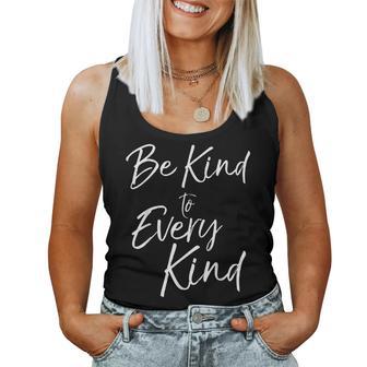 Be Kind To Every Kind Fun Cute Vegan Animal Lover Women Tank Top - Monsterry AU