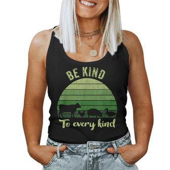 Be Kind To Every Kind T Vegan Vegetarian Retro Women Tank Top - Thegiftio UK