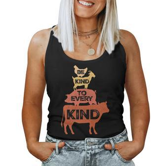 Be Kind To Every Kind Vegan Vegetarian Animal Lovers Women Tank Top - Monsterry CA