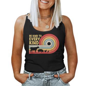 Be Kind To Every Kind Vegan Vegetarian Animal Rights Retro Women Tank Top - Monsterry DE