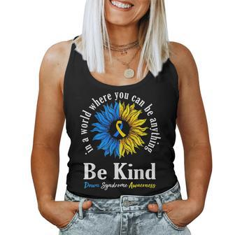Be Kind Rainbow World Down Syndrome Awareness Day Women Tank Top - Monsterry