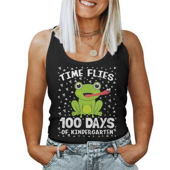 Kindergarten 100 Days School Boys Girls Frog Time Flies Fly Women Tank Top - Monsterry