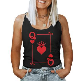 King & Queen Of Hearts Matching Couple Queen Of Hearts Women Tank Top - Seseable