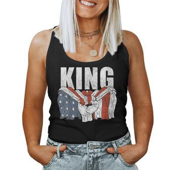King Last Name Family Matching Retro American Flag Women Tank Top - Monsterry CA
