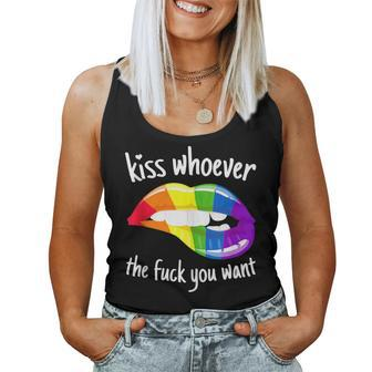 Kiss Whoever The F You Want I Lgbt Rainbow I Gay Pride Women Tank Top - Monsterry DE