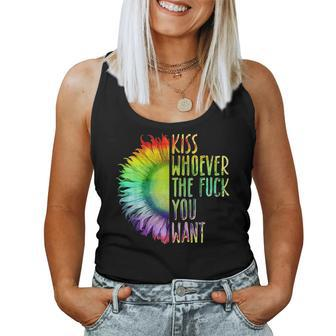 Kiss Whoever The F You Want Rainbow Lgbt Pride Women Tank Top - Monsterry AU