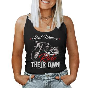 Lady Biker Motorcycle Real Ride Their Own Women Tank Top - Thegiftio UK