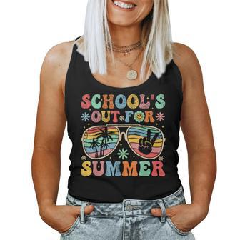 Last Day Of School Groovy School's Out For Summer Teacher Women Tank Top - Seseable