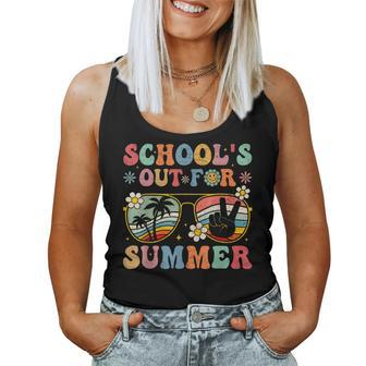 Last Day Of School Groovy School's Out For Summer Teacher Women Tank Top - Monsterry CA