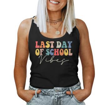 Last Day Of School Vibes Groovy Teacher Student Graduation Women Tank Top - Monsterry