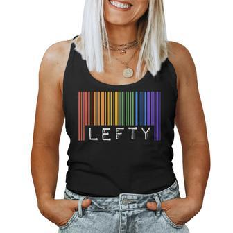 Lefty Left Handed Gay Pride Flag Barcode Queer Rainbow Lgbtq Women Tank Top - Monsterry CA
