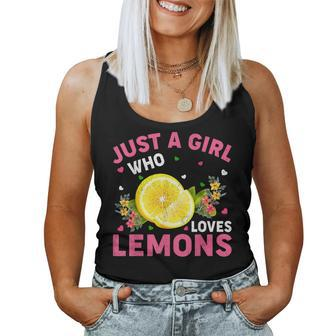 Lemon Fruit Lover Just A Girl Who Loves Lemons Women Tank Top - Thegiftio UK