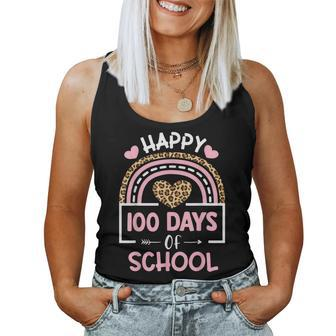 Leopard Rainbow Happy 100Th Day School Cute 100 Days Teacher Women Tank Top - Thegiftio UK