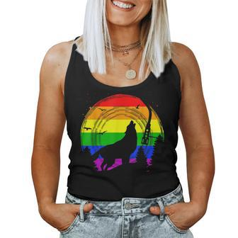 Lgbt Gay Pride Rainbow Flag Music Turntable Wolf Women Tank Top - Monsterry DE