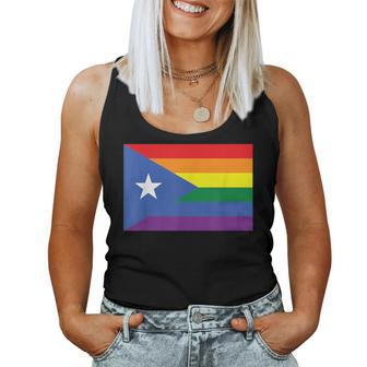 Lgbt Gay Pride Rainbow Puerto Rican Flag Women Tank Top - Monsterry UK