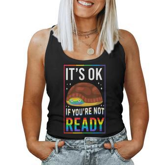 Lgbt Pride Rainbow It's Ok If You're Not Ready Yet Turtle Women Tank Top - Monsterry CA