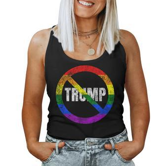 Lgbtq No Trump Anti Trump Rainbow Flag Gay Pride Women Tank Top - Monsterry UK