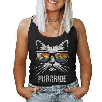 Lgbtq Pride Flag Cat Vintage Pride Month Women Tank Top - Monsterry DE