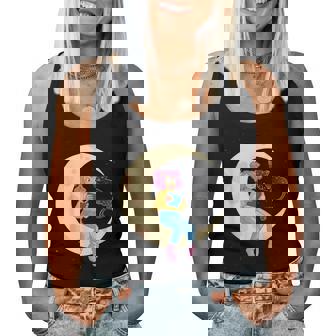 Libro De Lectura De Gato Y Niña Celestial Leer Luna Camiseta sin mangas para mujer - Regaloses