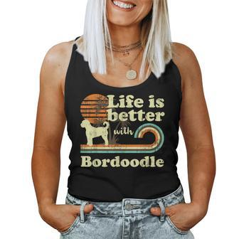 Life Better Bordoodle Vintage Dog Mom Dad Women Tank Top - Monsterry