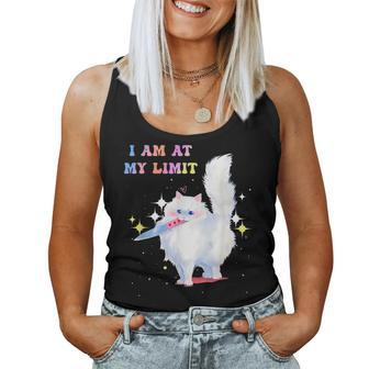 I Am At My Limit Groovy Cute Cat Apparel Women Tank Top - Seseable