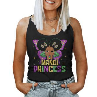 Little Girl Mardi Gras Princess Black Melanin Girl Kid Women Tank Top - Seseable