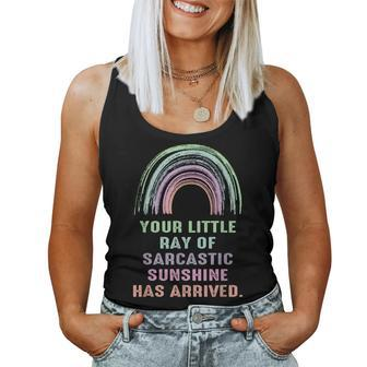 Your Little Ray Of Sarcastic Sunshine Has Arrived Rainbow Women Tank Top - Seseable