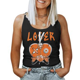 Loser Lover Drip Orange Heart Matching White Women Women Tank Top - Seseable