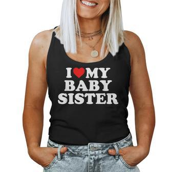 I Love My Baby Sister Red Heart Women Tank Top - Monsterry AU