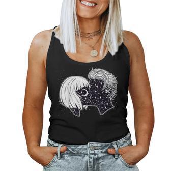 Love Boho Kiss The Valentine Cosmic Couple Women Tank Top - Monsterry