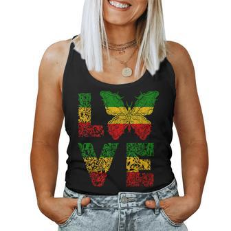 Love Butterfly Rasta Reggae Jamaican Pride Rastafari Roots Women Tank Top - Thegiftio UK
