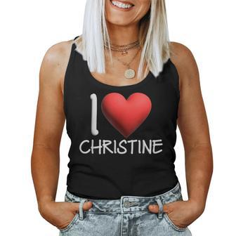 I Love Christine Name Personalized Girl Woman Friend Heart Women Tank Top - Monsterry DE