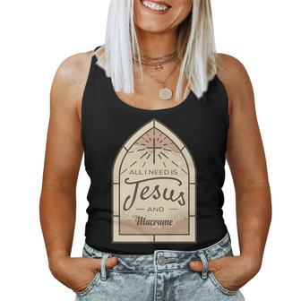 I Love Jesus And Macrame Hobby Lover Christian Women Tank Top - Monsterry