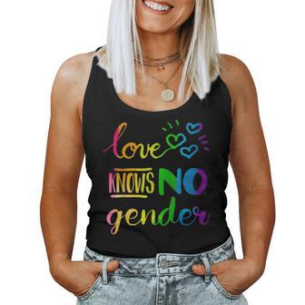 Love Knows No Gender Lgbt Pride Rainbow Women Tank Top - Monsterry DE