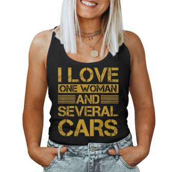 I Love One Woman And Several Cars On Back Women Tank Top - Seseable