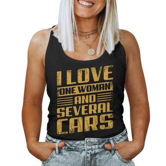 I Love One Woman And Several Cars Mechanic Car On Back Women Tank Top - Seseable