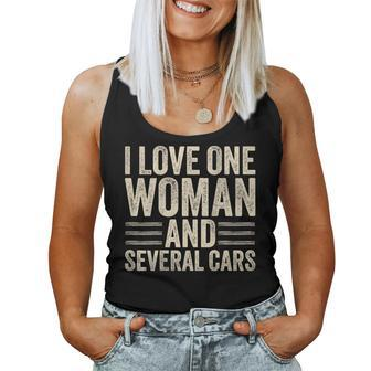 I Love One Woman And Several Cars Mechanic Car Lover Husband Women Tank Top - Thegiftio UK